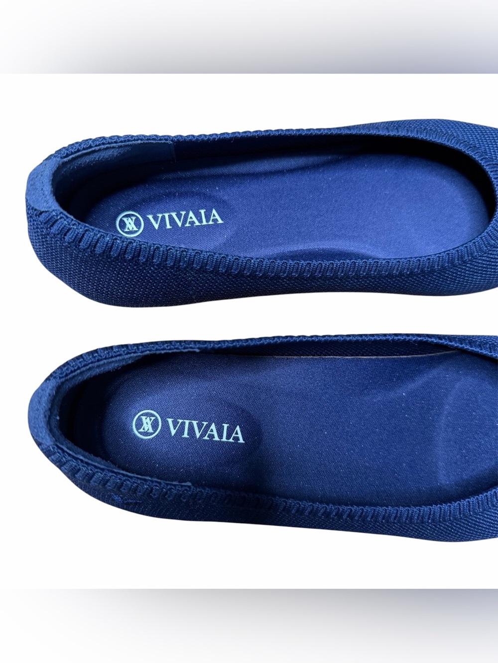 Vivaia Tamia 2.0 Almond Toe Ballet Flats Dark Blue Size 37.5 US 7 Navy Blue - Picture 5 of 8
